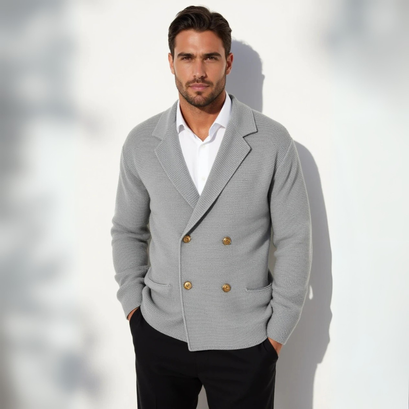 The Parma Double-Breasted Knit Cardigan