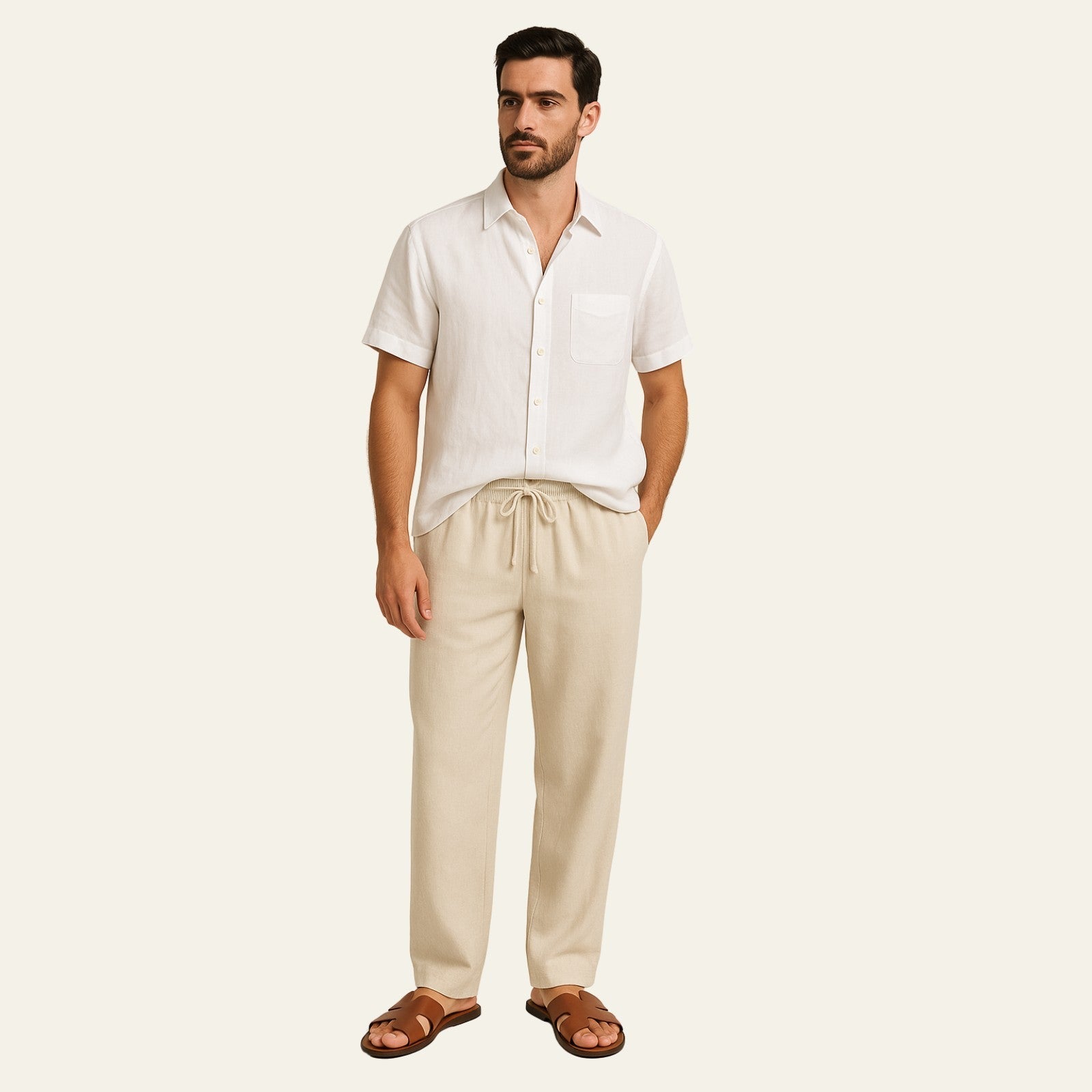 The Antibes Linen Tailored Pantalon Ensemble