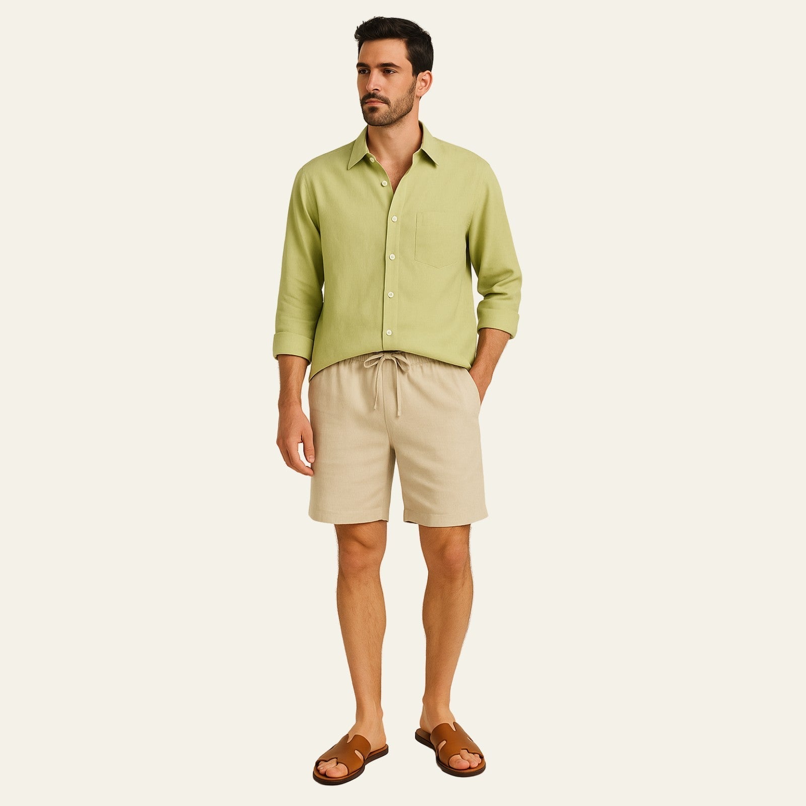 The Amalfi Linen Resort Shorts Set