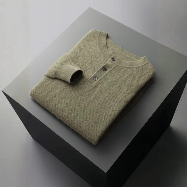 The Courchevel Cashmere Henley Sweater