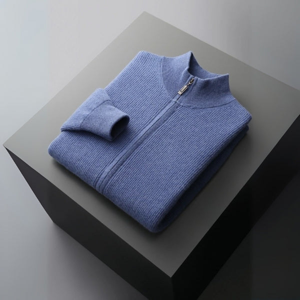 The Oslo Wool Track Zip Knit