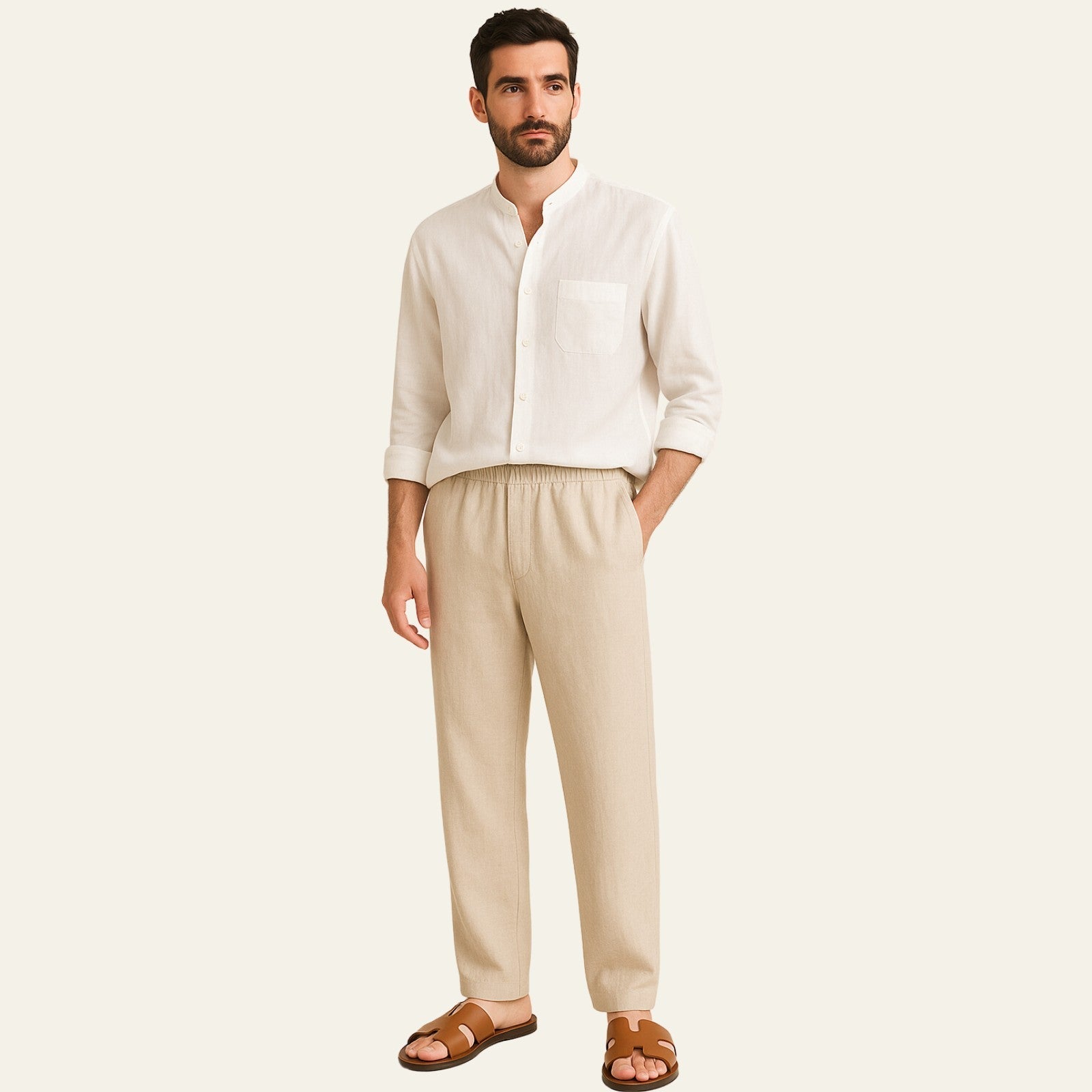 The Tangier Linen Tailored Trousers Set
