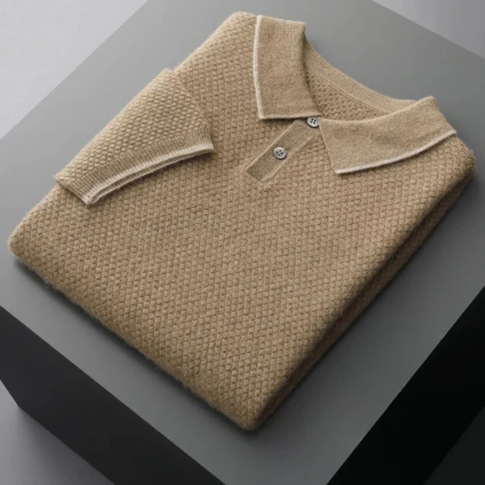 The Ravello Two-Tone Cashmere Polo