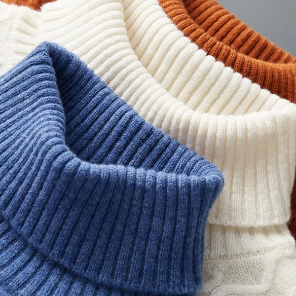 The Zermatt Merino Wool Cable Turtleneck