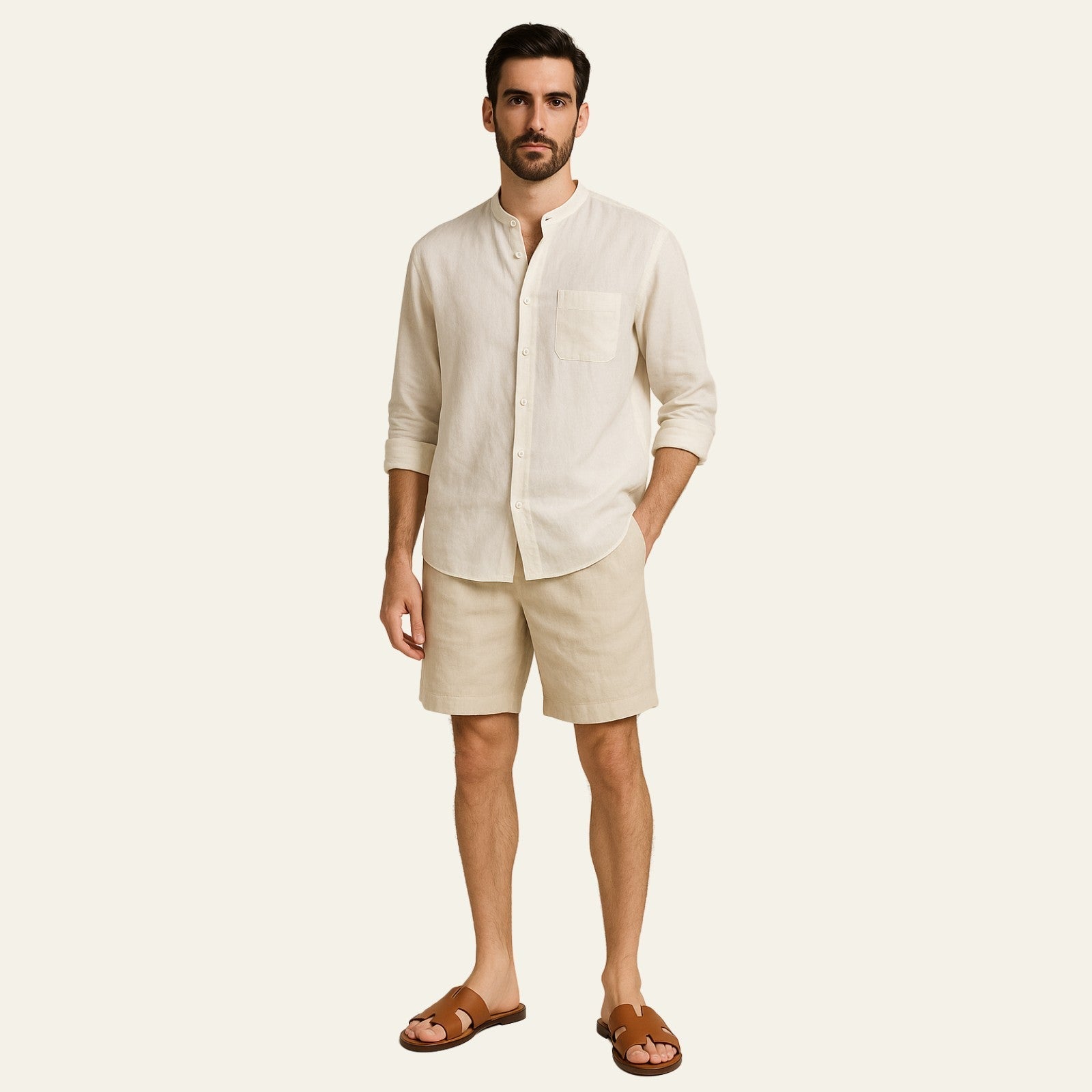 The Amalfi Linen Resort Shorts Set