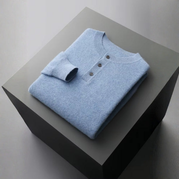 The Courchevel Cashmere Henley Sweater