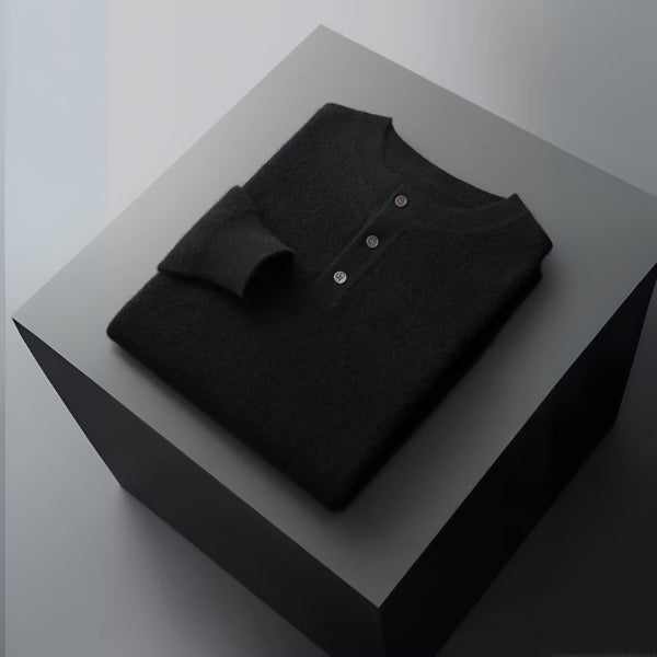 The Courchevel Cashmere Henley Sweater