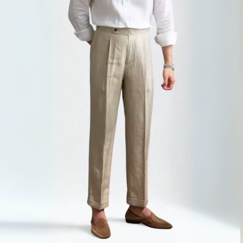 The Bellagio Linen Pleated Trouser