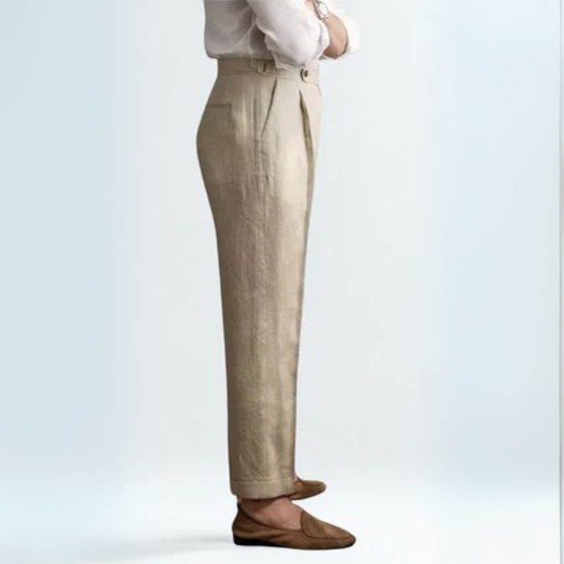 The Bellagio Linen Pleated Trouser