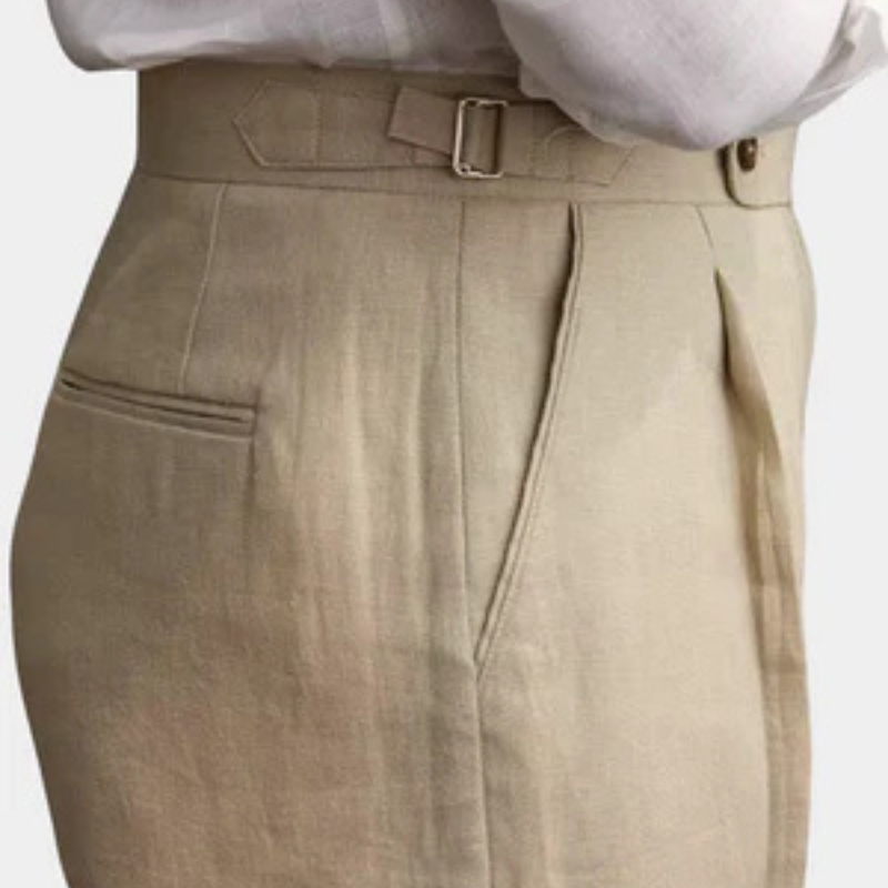 The Bellagio Linen Pleated Trouser