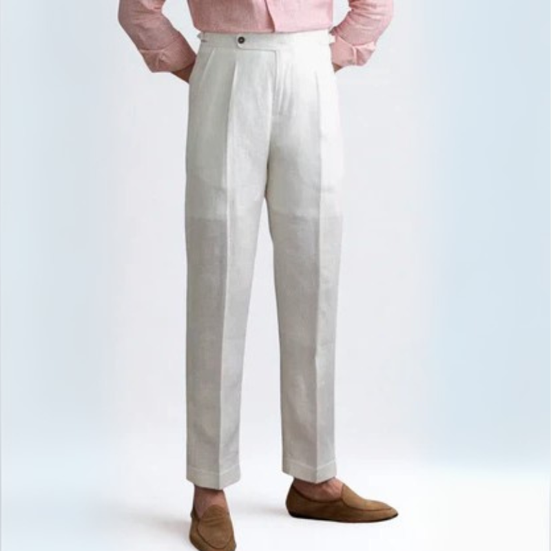 The Amalfi Linen Pleated Trouser