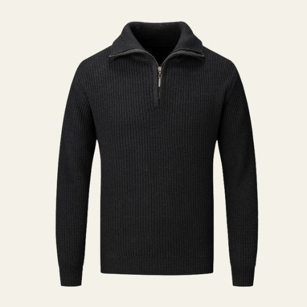 The Umbria Textured Quarter-Zip Sweater