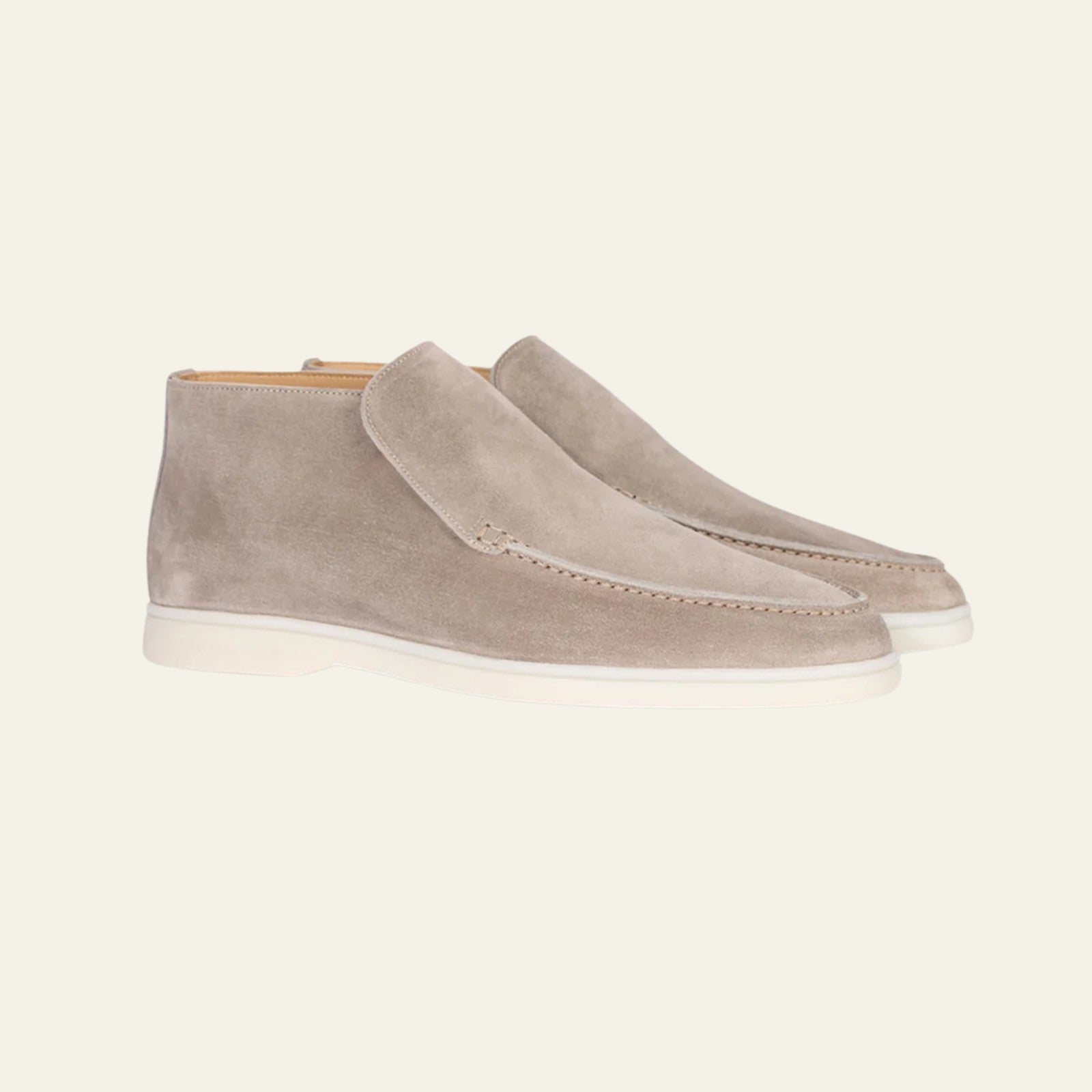 The Firenze Suede City Loafer in Light Grey