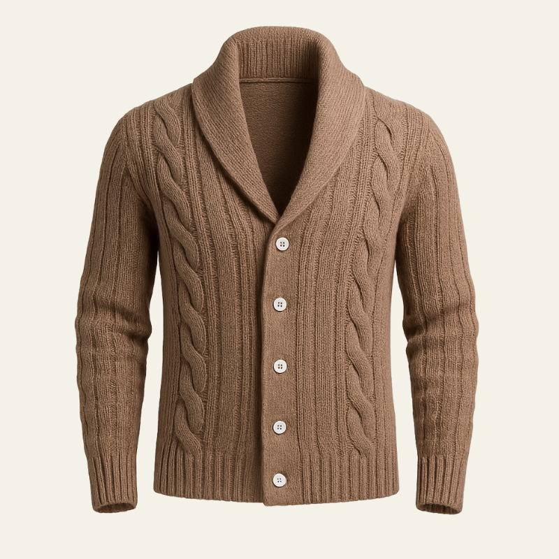The Whitby Cable-Knit Shawl Cardigan