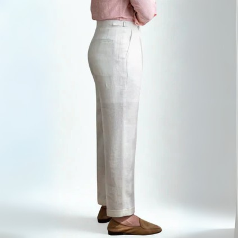 The Amalfi Linen Pleated Trouser
