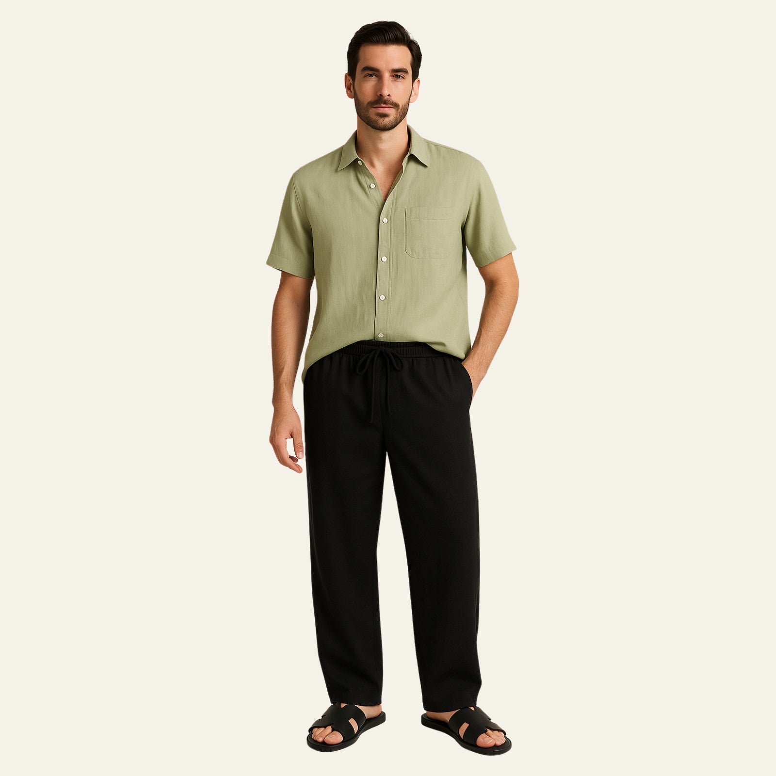 The Ravello Linen Slim Pantalon Set