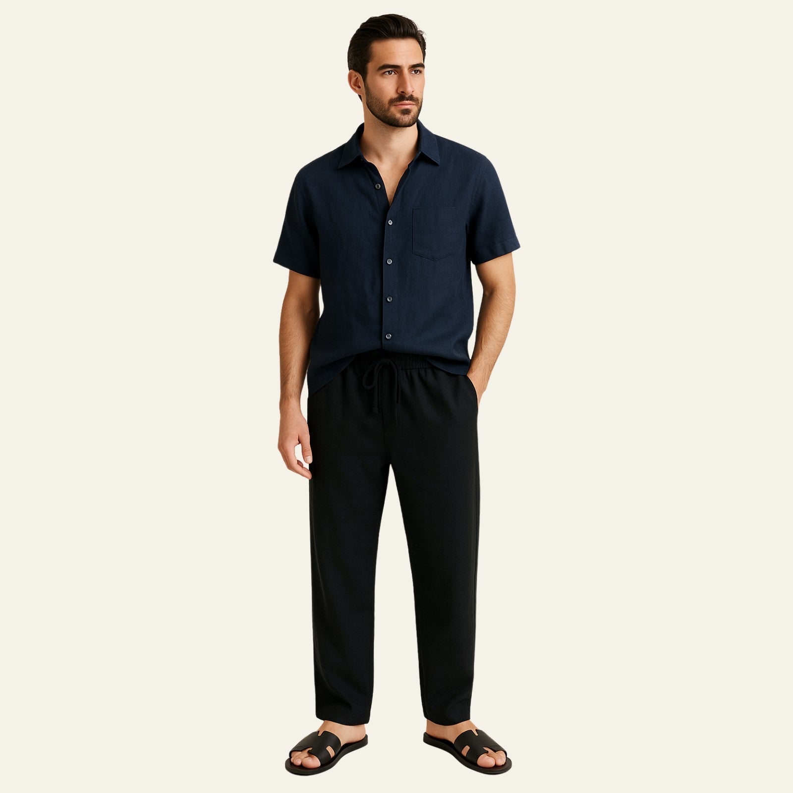 The Ravello Linen Slim Pantalon Set