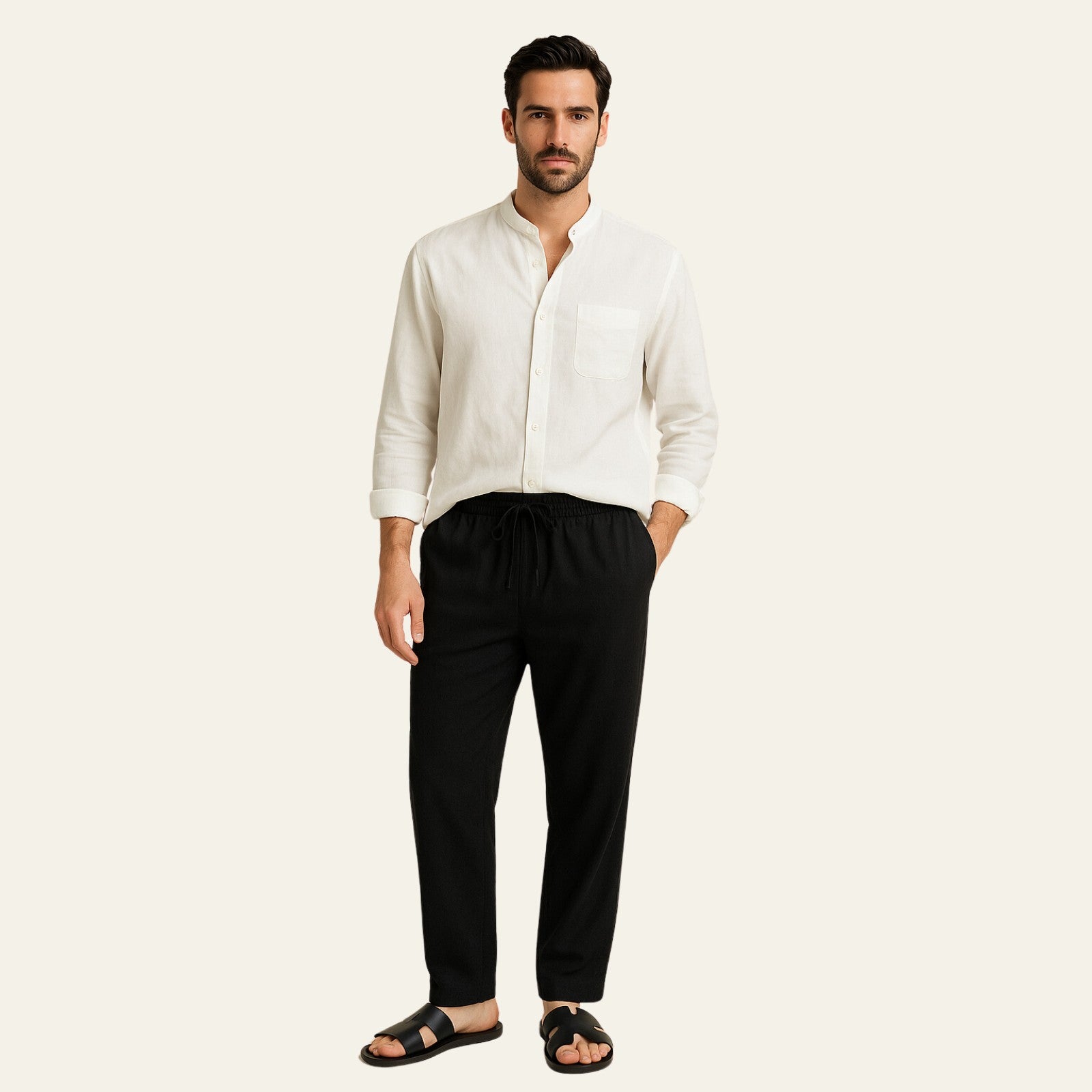 The Valencia Linen Slim Pantalon Set