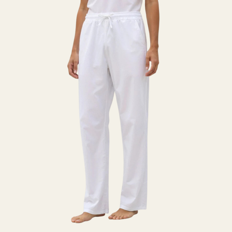 The Positano Cotton–Linen Drawstring Trouser