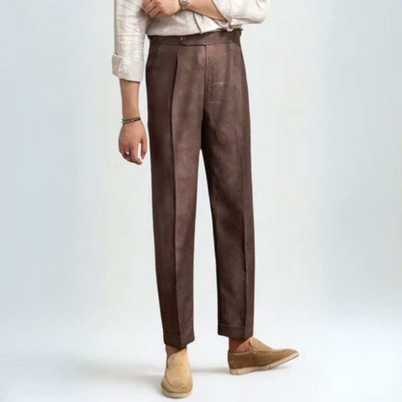 The Lucca Linen Pleated Trouser