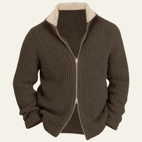 The Henrik Ribbed Wool Zip Sweater