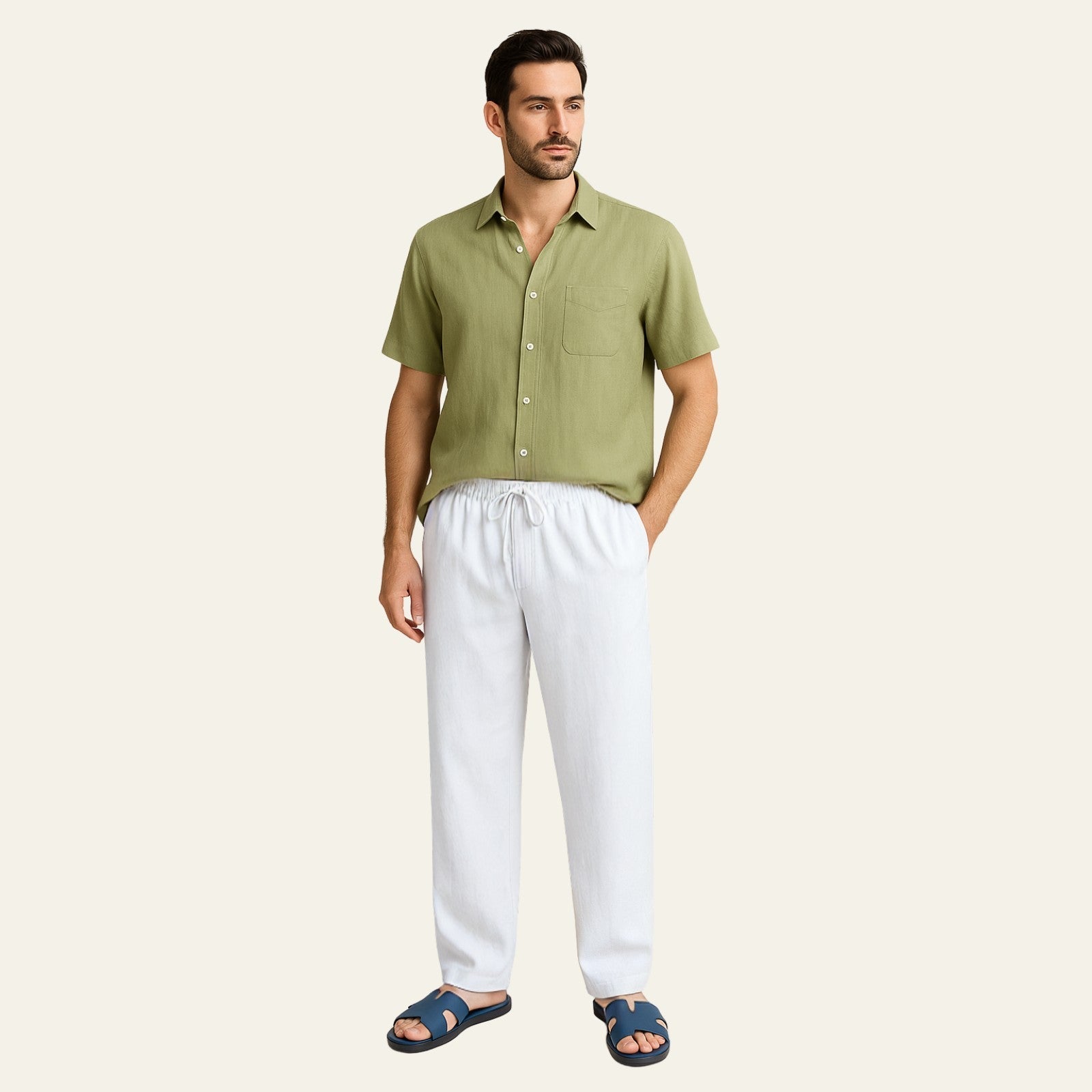 The Amalfi Linen Tailored Pantalon Set