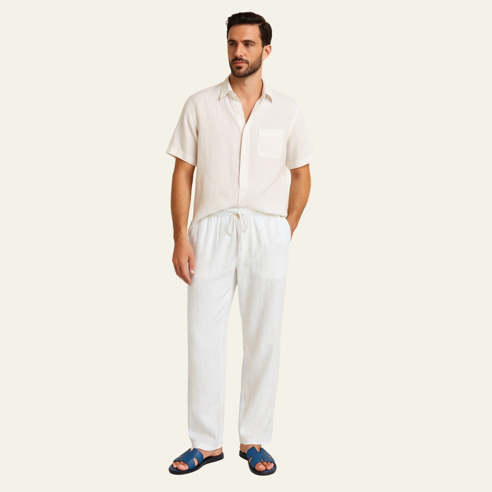 The Amalfi Linen Tailored Pantalon Set