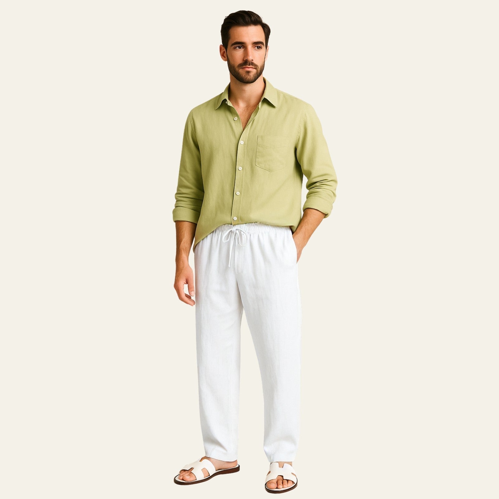 The Osaka Linen Tailored Pantalon Set