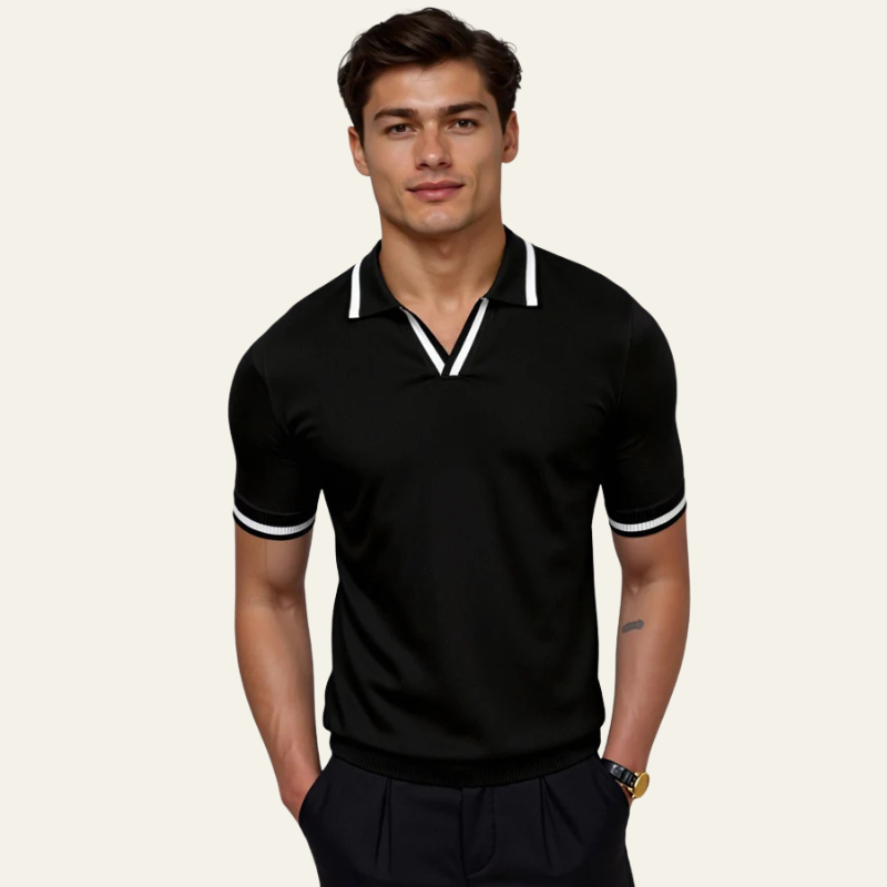 The Nice Contrast Knit Polo