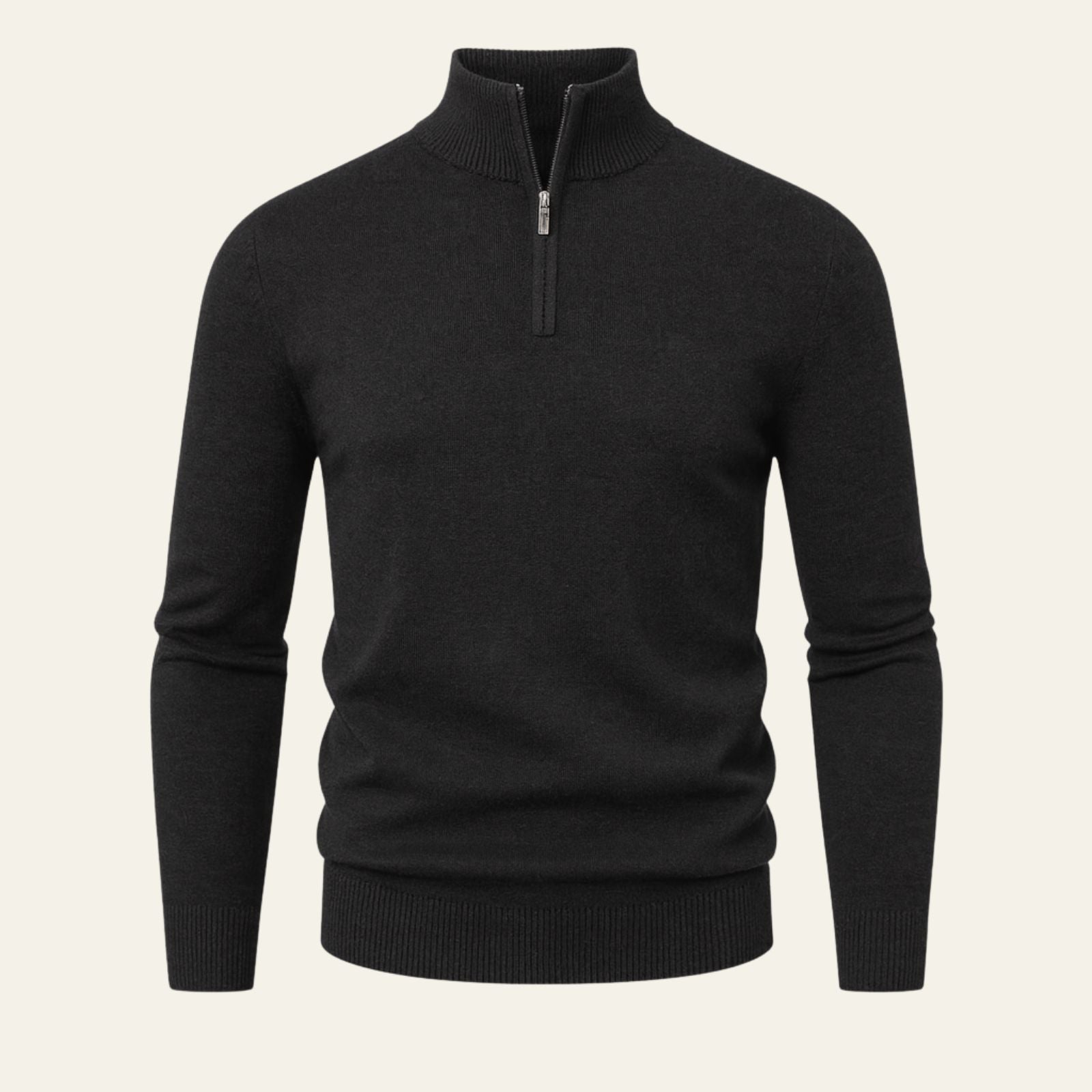 The Bolzano Stand Collar Quarter-Zip Sweater