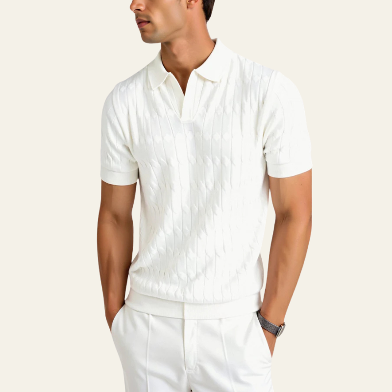 The Positano Textured Knit Polo