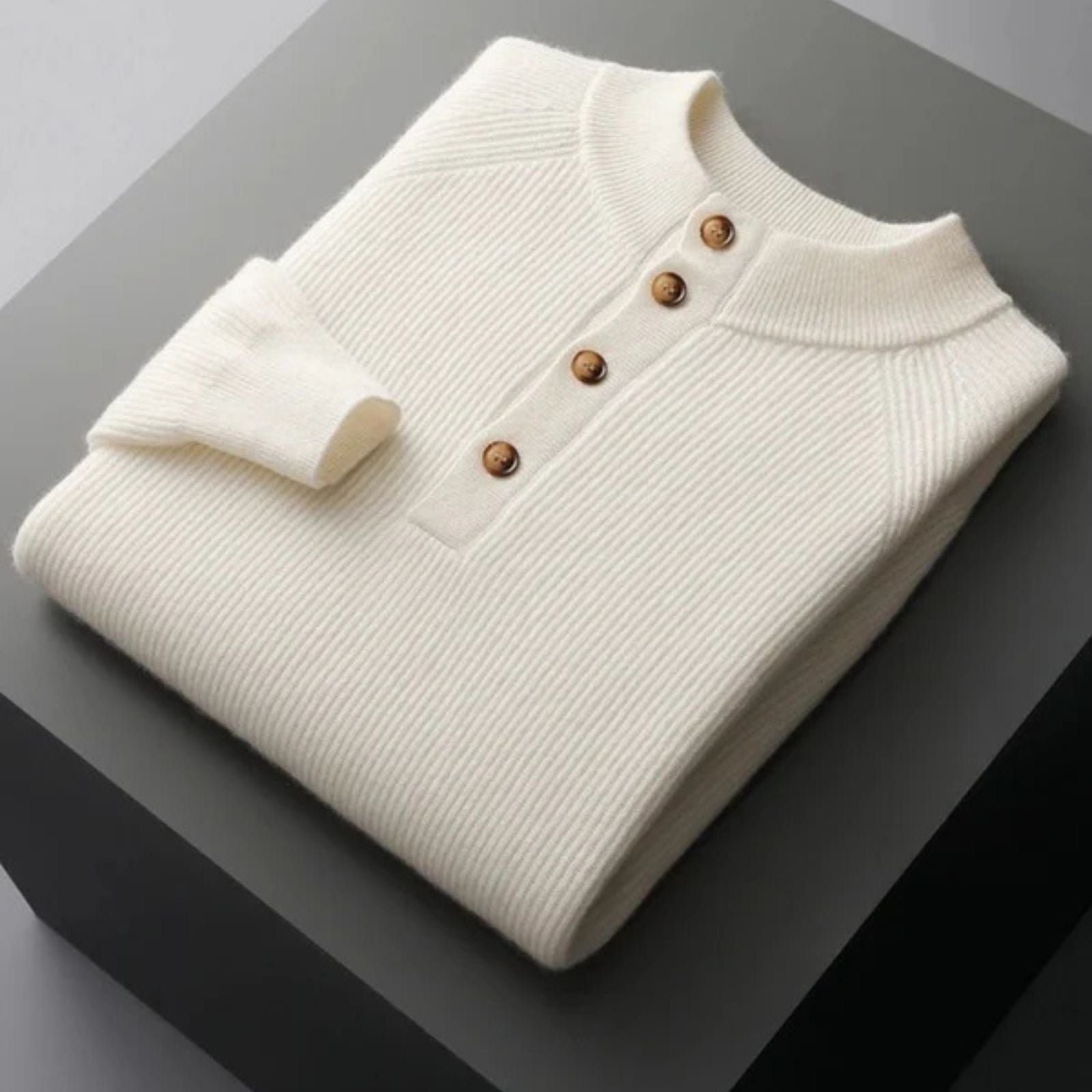 The Lausanne Cashmere Tailored Button Sweater