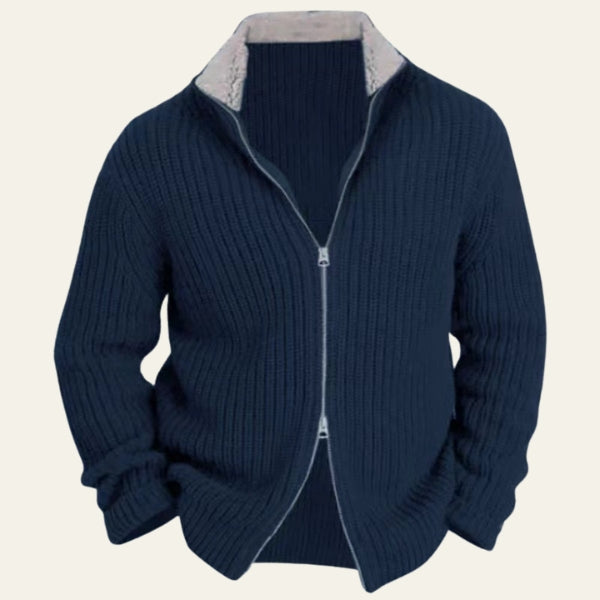 The Henrik Ribbed Wool Zip Sweater