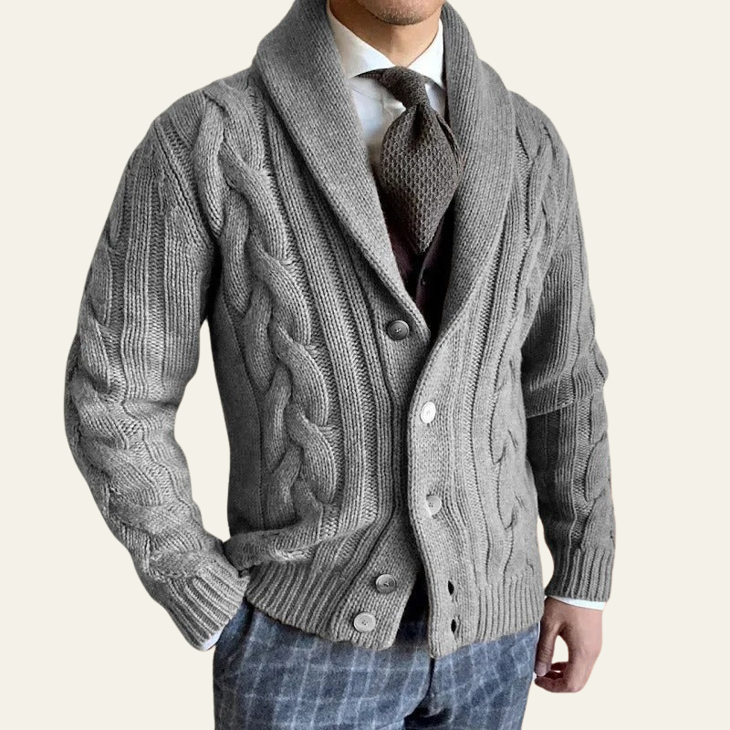 The Whitby Cable-Knit Shawl Cardigan