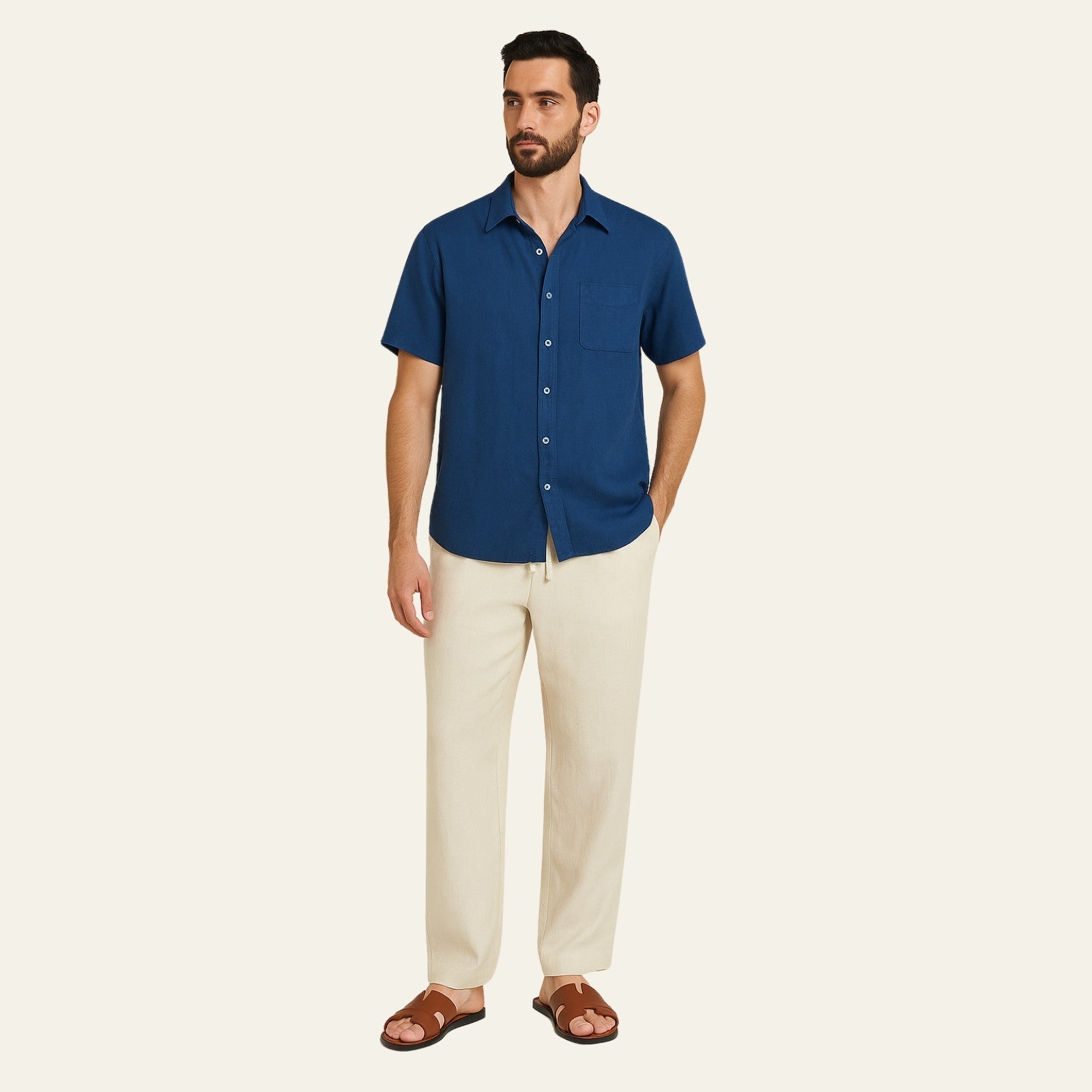 The Antibes Linen Tailored Pantalon Ensemble