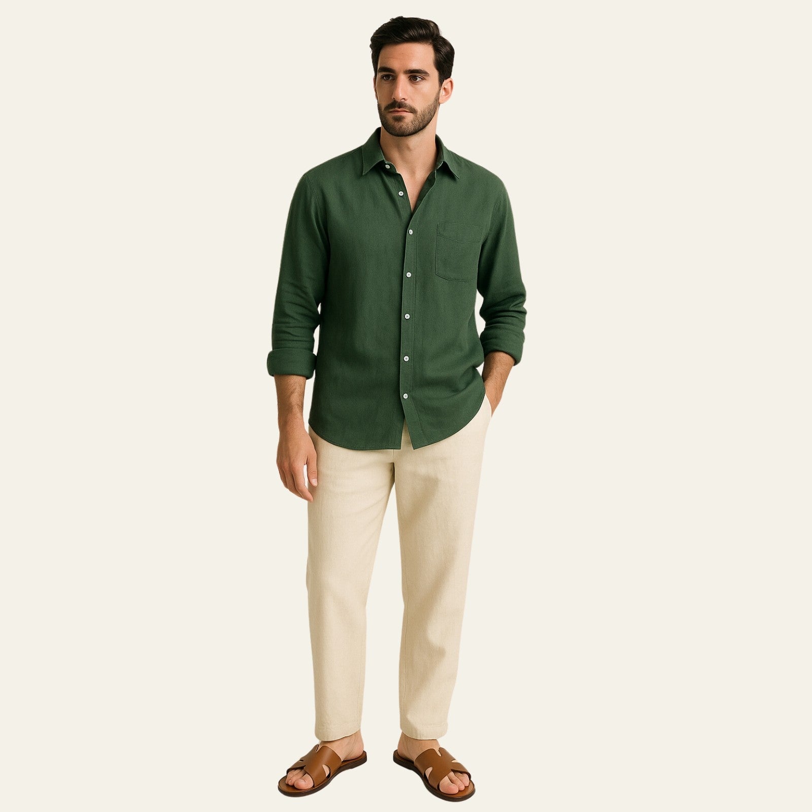 The Tangier Linen Tailored Trousers Set