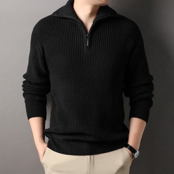 The Umbria Textured Quarter-Zip Sweater