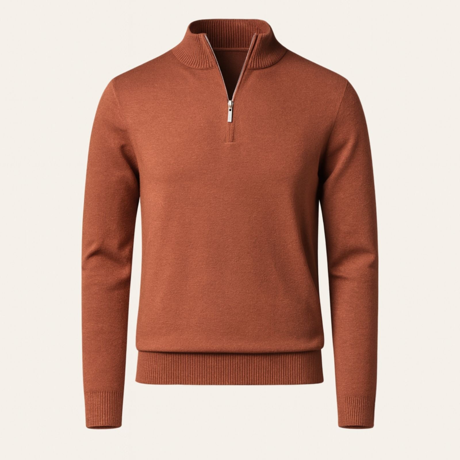 The Bolzano Stand Collar Quarter-Zip Sweater