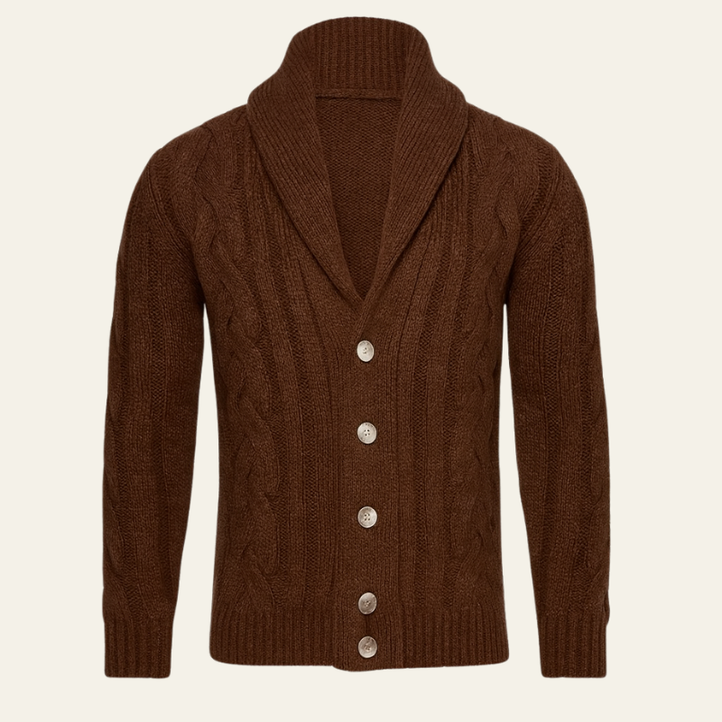 The Whitby Cable-Knit Shawl Cardigan