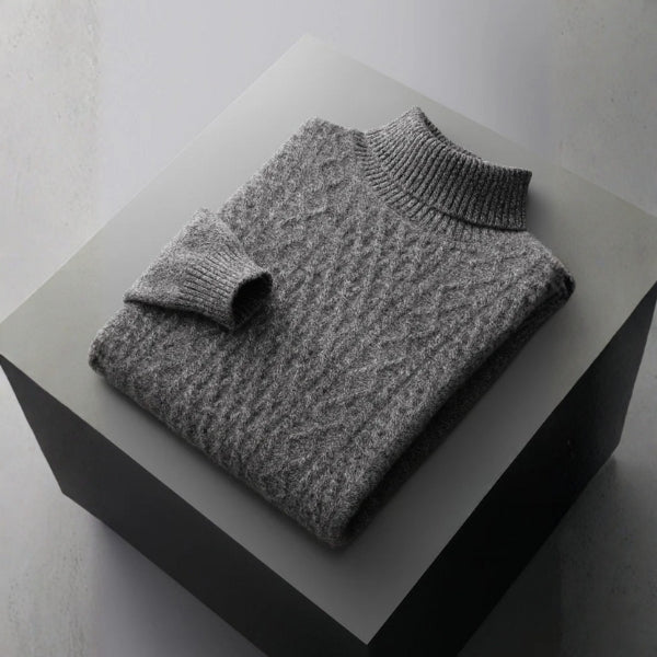 The Zermatt Merino Wool Cable Turtleneck