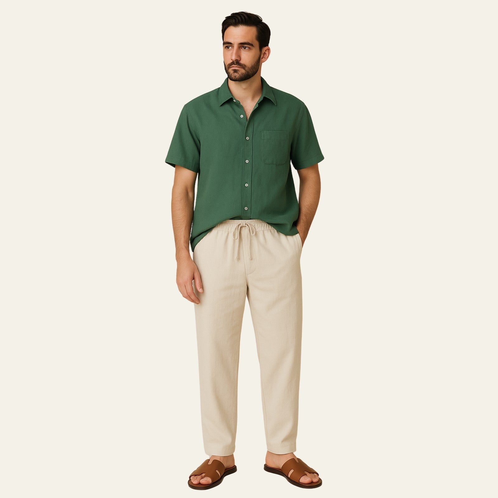 The Antibes Linen Tailored Pantalon Ensemble