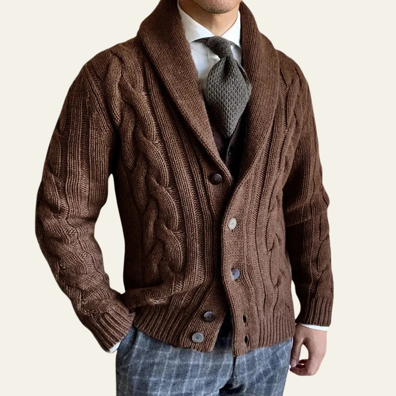 The Whitby Cable-Knit Shawl Cardigan