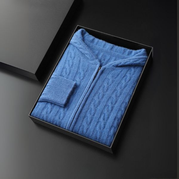 The Ravello Cable Cashmere Zip Hoodie