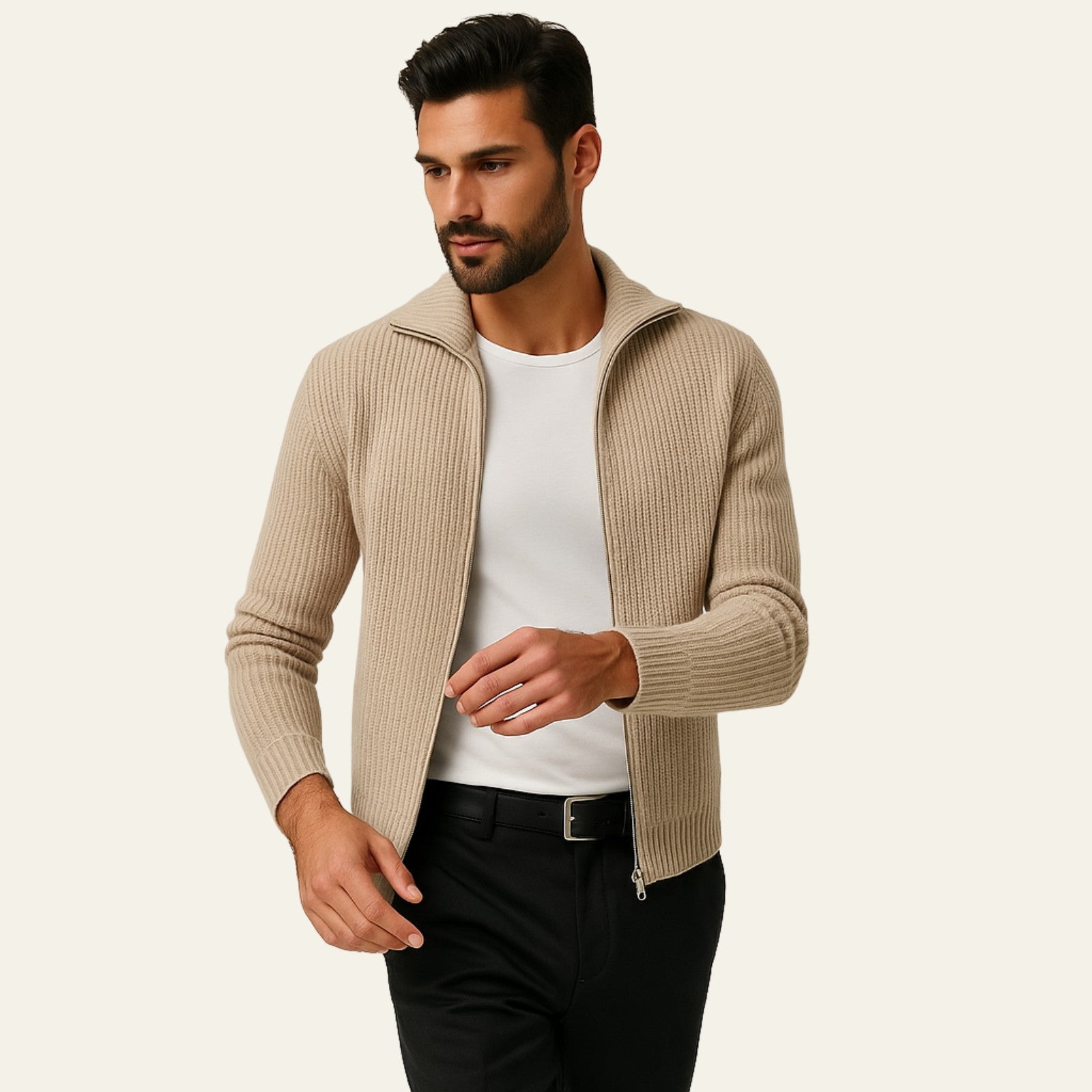 The Chamonix Cashmere Ribbed Zip Vest