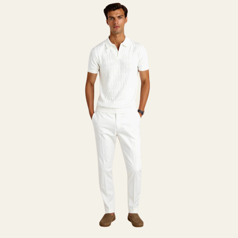 The Positano Textured Knit Polo