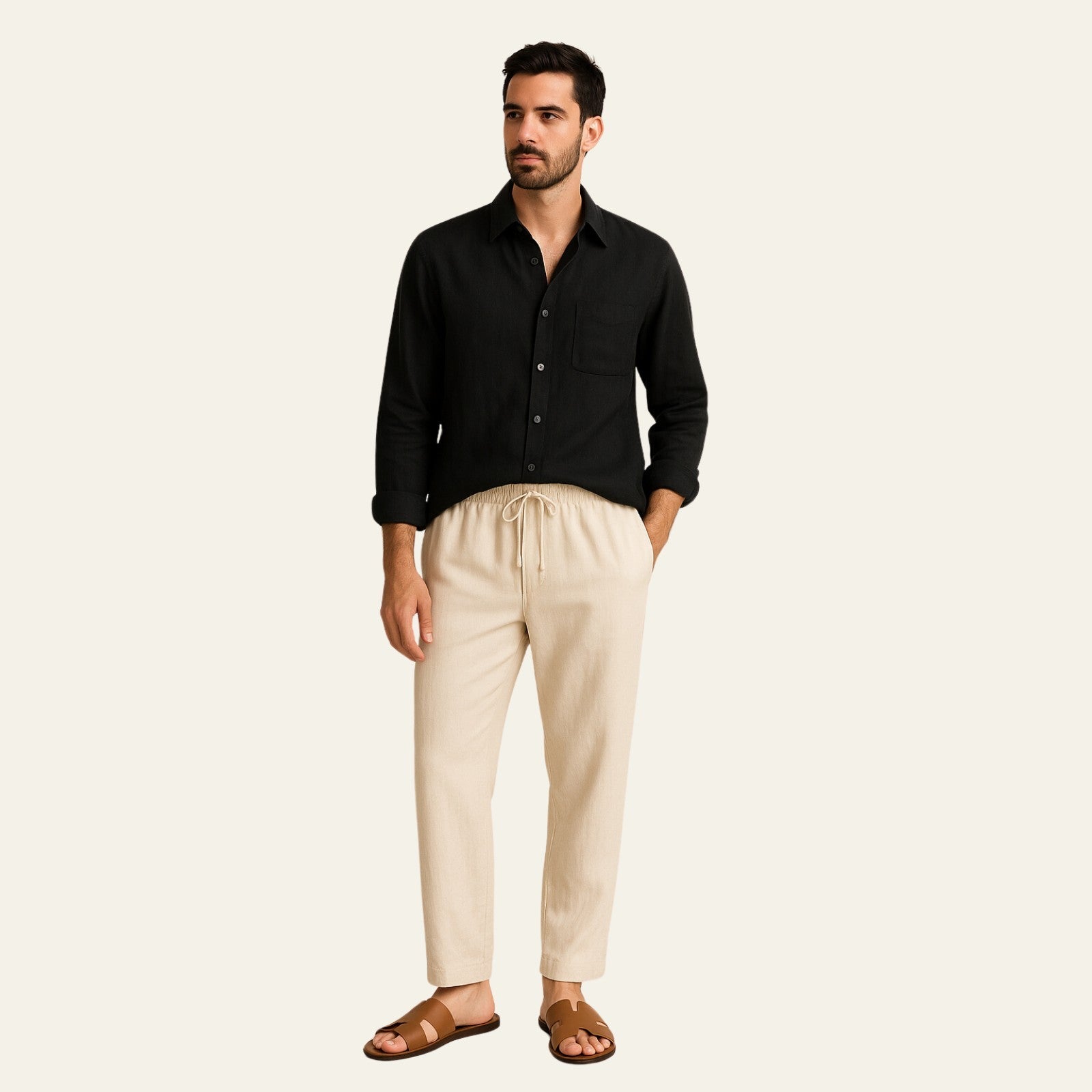 The Tangier Linen Tailored Trousers Set