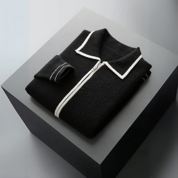 The Amalfi Merino Wool Zip Cardigan