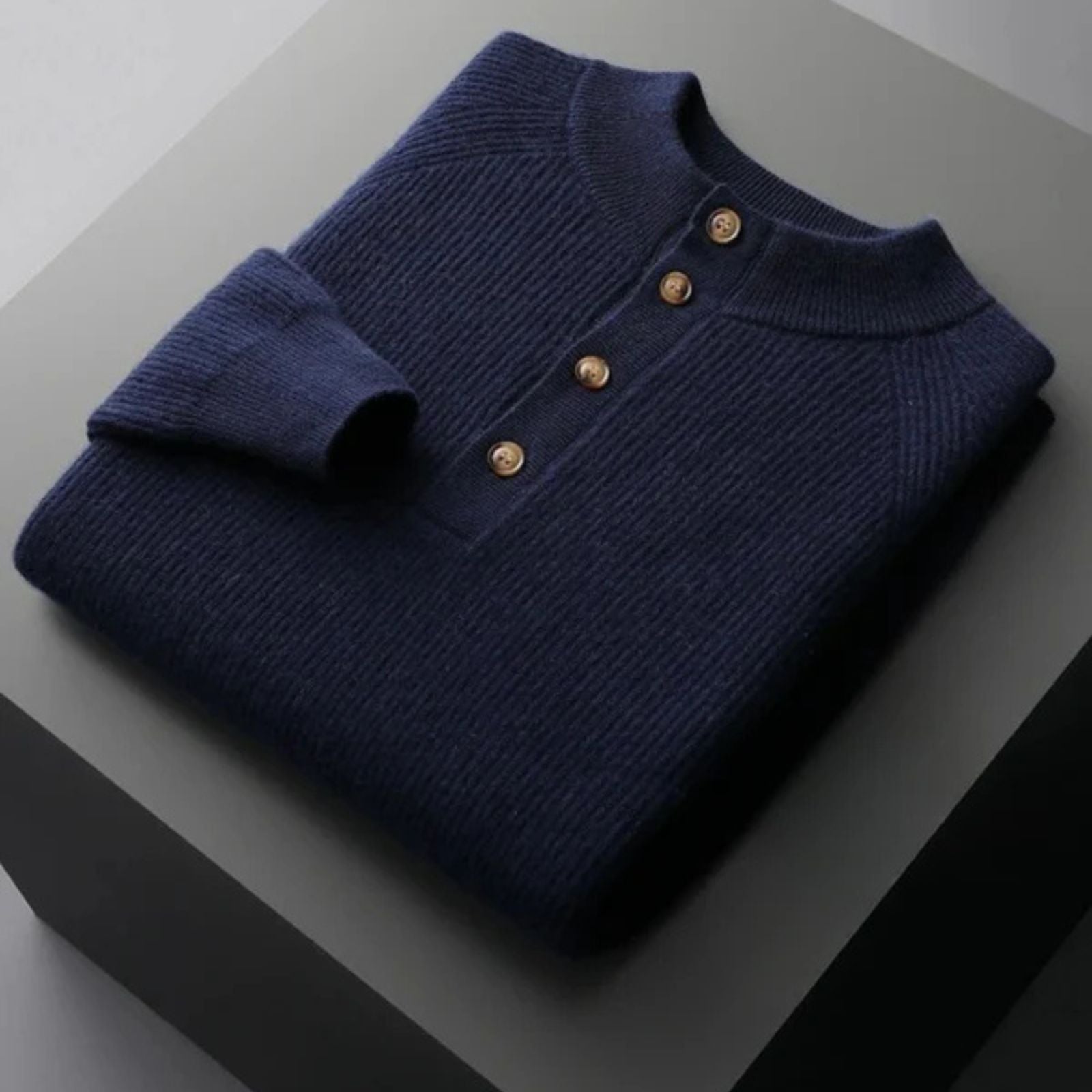 The Lausanne Cashmere Tailored Button Sweater