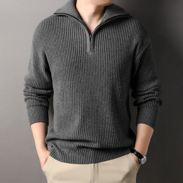 The Umbria Textured Quarter-Zip Sweater