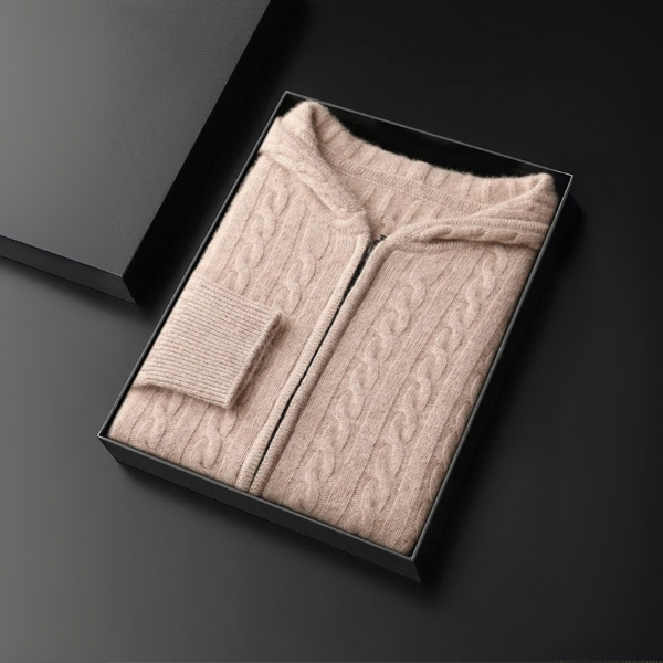 The Ravello Cable Cashmere Zip Hoodie